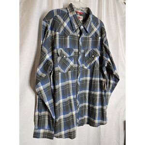 NWT Field and Forest Calumet Everyday Flannel Western Cut Pearl Snap Plaid Shirt